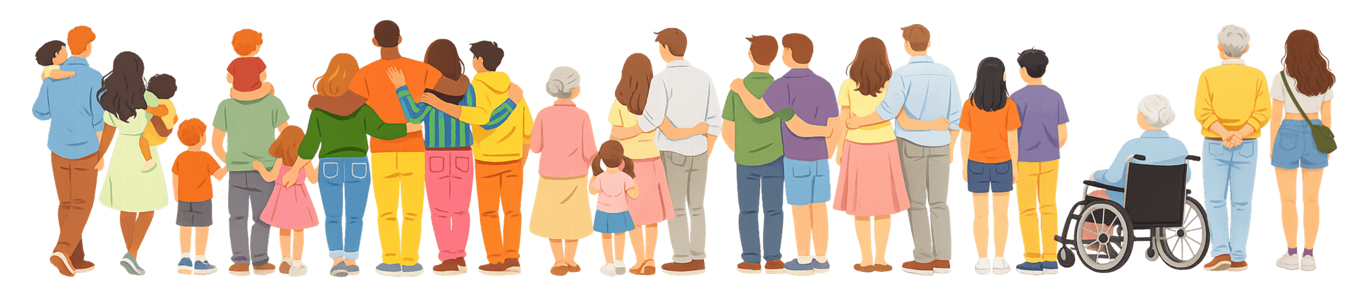 Famille regardant l'horizon